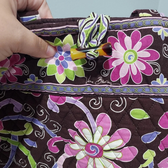 Vera Bradley Purple Punch Tote with Toggle Closure Bag - Picture 7 of 10